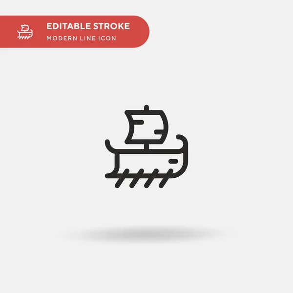 Trireme Icono Vector Simple Plantilla Diseño Símbolo Ilustración Para Elemento — Vector de stock