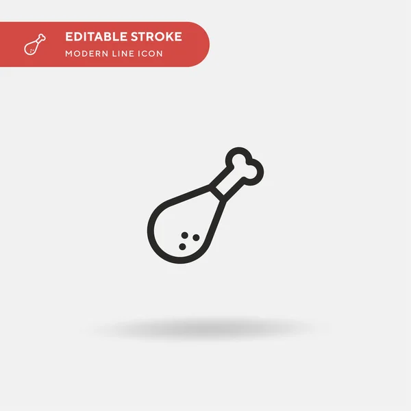 Chicken Leg Einfaches Vektorsymbol Illustration Symbol Design Vorlage Für Web — Stockvektor