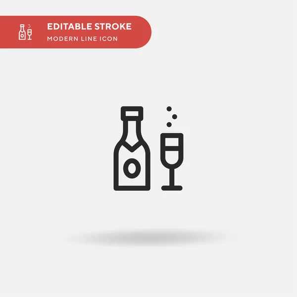 Champagner Einfaches Vektor Symbol Illustration Symbol Design Vorlage Für Web — Stockvektor