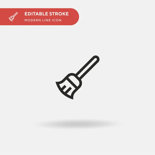 Sweeping Broom Simple Vector Icon Illustration Symbol Design Template Web — Stock Vector