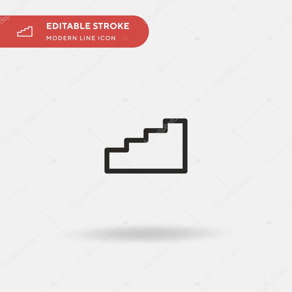Stairs Simple vector icon. Illustration symbol design template for web mobile UI element. Perfect color modern pictogram on editable stroke. Stairs icons for your business project