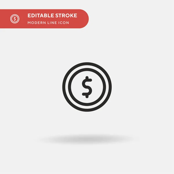 Coin Simple Vector Icon Illustration Symbol Design Template Web Mobile — Stock Vector