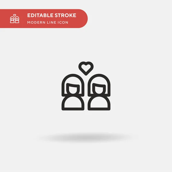 Couple Simple Icône Vectorielle Modèle Conception Symbole Illustration Pour Élément — Image vectorielle