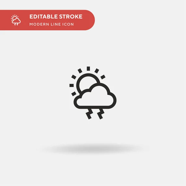 Tempestade Ícone Vetorial Simples Modelo Design Símbolo Ilustração Para Elemento — Vetor de Stock