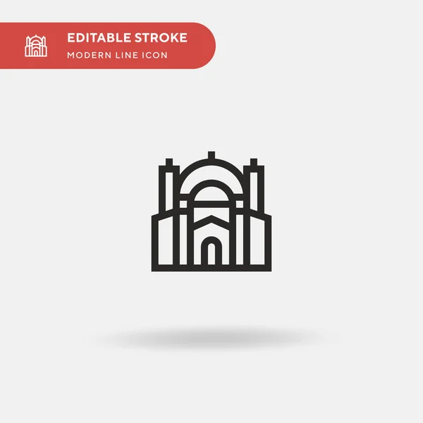 Catedral Icono Vector Simple Plantilla Diseño Símbolo Ilustración Para Elemento — Vector de stock