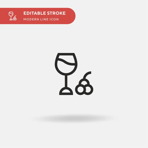 Wino Prosta Ikona Wektora Wzór Symbolu Ilustracji Dla Mobilnego Elementu — Wektor stockowy