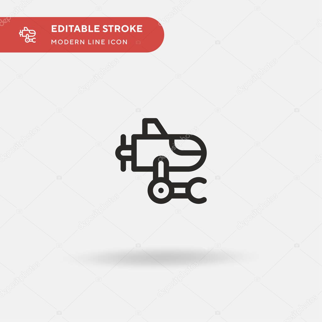 Robot Simple vector icon. Illustration symbol design template for web mobile UI element. Perfect color modern pictogram on editable stroke. Robot icons for your business project