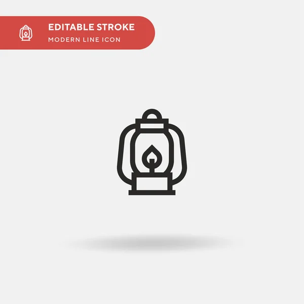 Lanterna Ícone Vetorial Simples Modelo Design Símbolo Ilustração Para Elemento — Vetor de Stock