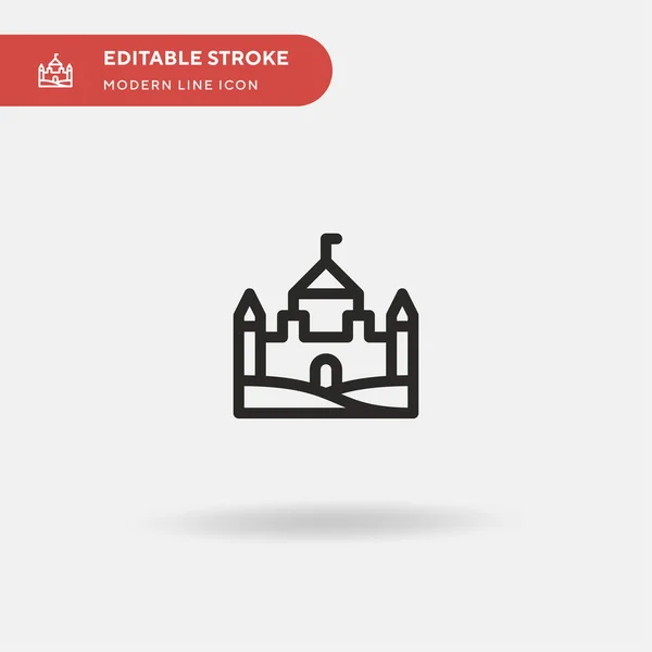 Castillo Icono Vector Simple Plantilla Diseño Símbolo Ilustración Para Elemento — Vector de stock