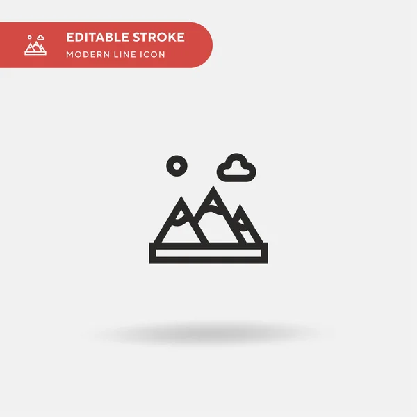 Mountain Enkel Vektor Ikon Illustration Symbol Design Mall För Webb — Stock vektor