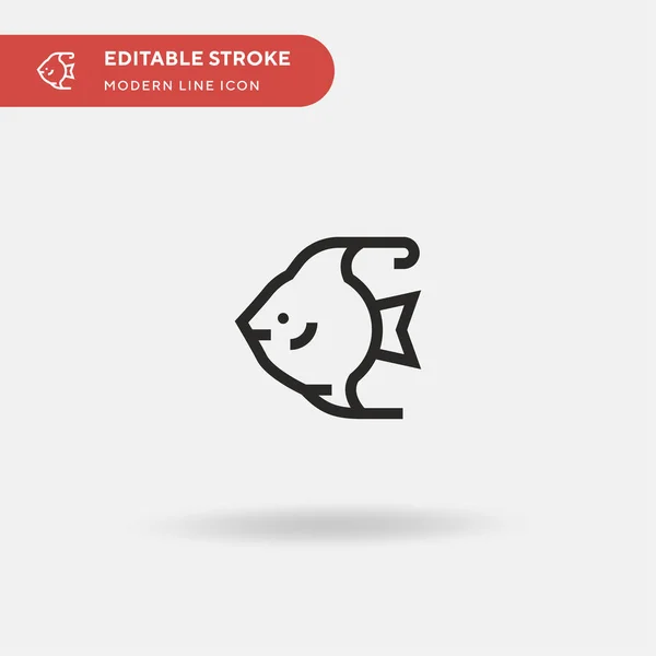 Fish Simple Icono Vector Plantilla Diseño Símbolo Ilustración Para Elemento — Vector de stock