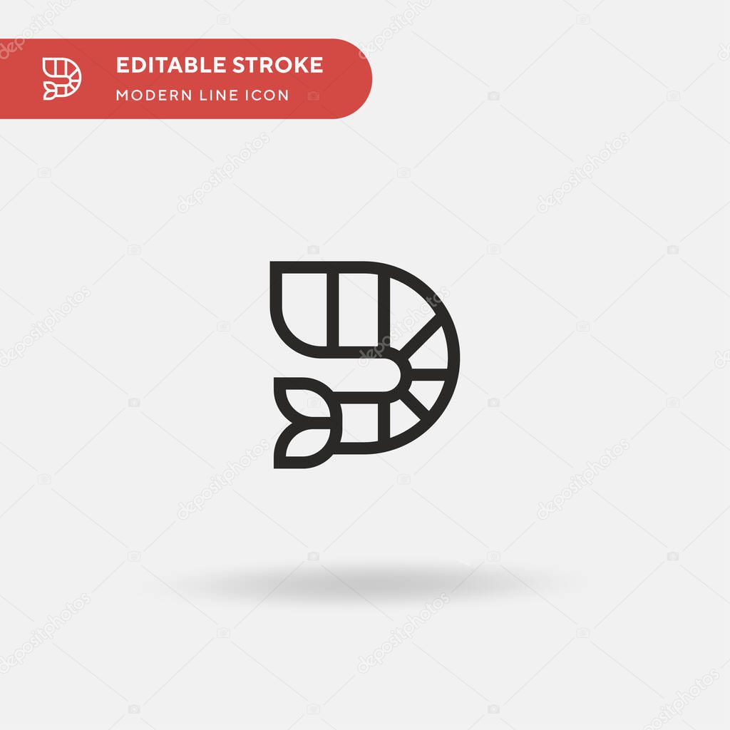 Shrimp Simple vector icon. Illustration symbol design template for web mobile UI element. Perfect color modern pictogram on editable stroke. Shrimp icons for your business project