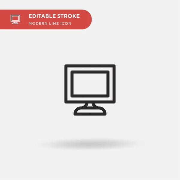 Computador Ícone Vetorial Simples Modelo Design Símbolo Ilustração Para Elemento —  Vetores de Stock