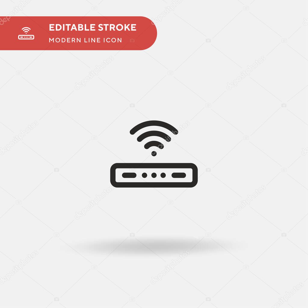 Router Simple vector icon. Illustration symbol design template for web mobile UI element. Perfect color modern pictogram on editable stroke. Router icons for your business project
