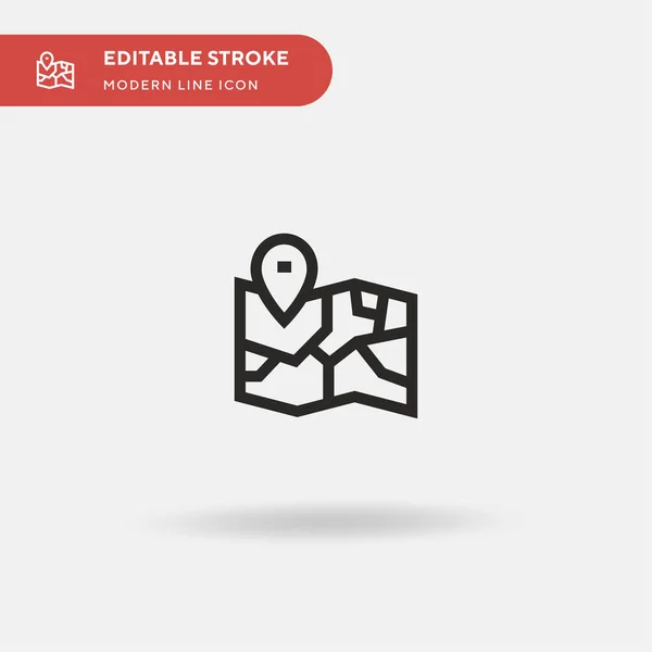 Straßenkarte Einfaches Vektor Symbol Illustration Symbol Design Vorlage Für Web — Stockvektor