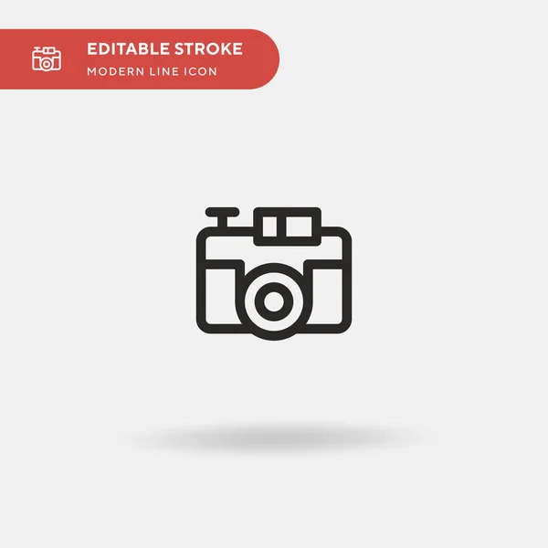 Fotocamera Semplice Icona Vettoriale Illustrazione Modello Design Simbolo Elemento Web — Vettoriale Stock