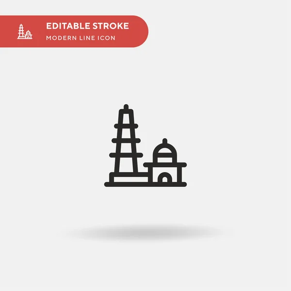 Qutb Minar Simple Vector Icon Illustration Symbol Design Template Web — Stock Vector