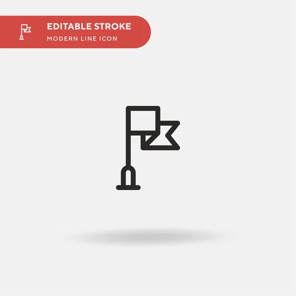 Flagpole Ícone Vetorial Simples Modelo Design Símbolo Ilustração Para Elemento — Vetor de Stock