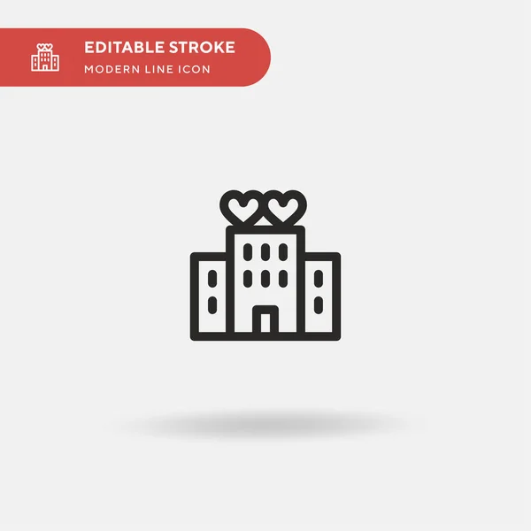 Hotel Simple icono de vector. Plantilla de diseño de símbolo de ilustración para elemento de interfaz de usuario móvil web. Pictograma moderno de color perfecto en el trazo editable. Iconos de hotel para su proyecto empresarial — Archivo Imágenes Vectoriales