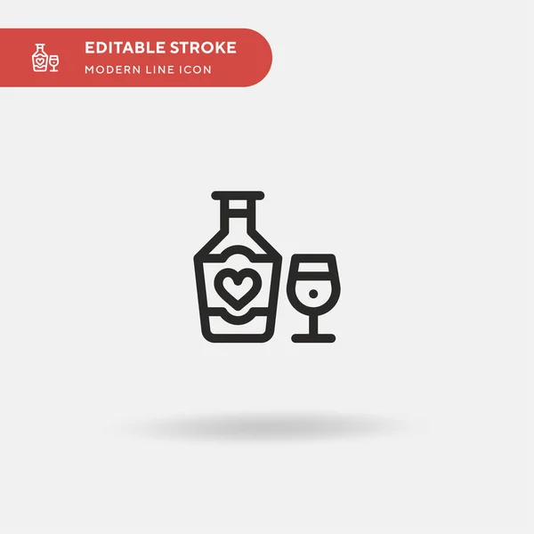 Vin icône vectorielle simple. Modèle de conception de symbole d'illustration pour l'élément d'interface utilisateur mobile Web. Pictogramme moderne de couleur parfaite sur coup modifiable. Icônes de vin pour votre projet d'entreprise — Image vectorielle