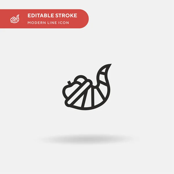 Cornucopia Icono Vector Simple Plantilla Diseño Símbolo Ilustración Para Elemento — Vector de stock