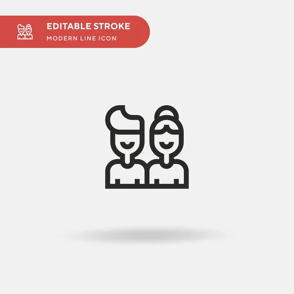 Paar Einfaches Vektorsymbol Illustration Symbol Design Vorlage Für Web Mobile — Stockvektor