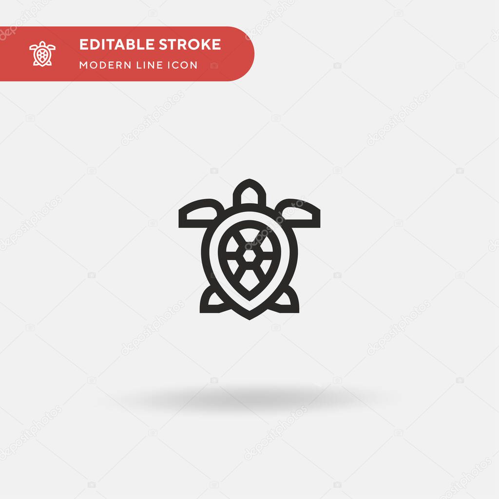 Turtle Simple vector icon. Illustration symbol design template for web mobile UI element. Perfect color modern pictogram on editable stroke. Turtle icons for your business project