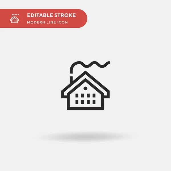 房子简单的矢量图标 Web移动Ui元素的说明性符号设计模板 完美的彩色现代象形文字可编辑笔画 您的商业项目的家庭图标 — 图库矢量图片