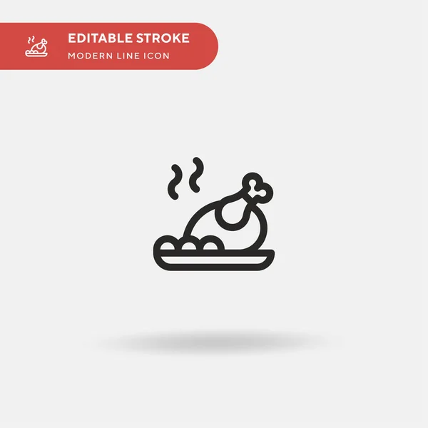 Pieczony Kurczak Prosta Ikona Wektora Wzór Symbolu Ilustracji Dla Mobilnego — Wektor stockowy
