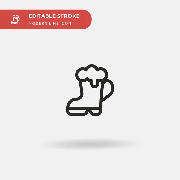 Cerveja Ícone Vetorial Simples Modelo Design Símbolo Ilustração Para Elemento — Vetor de Stock