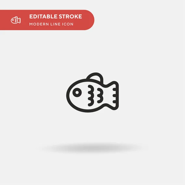 Fish Simple Icono Vector Plantilla Diseño Símbolo Ilustración Para Elemento — Vector de stock