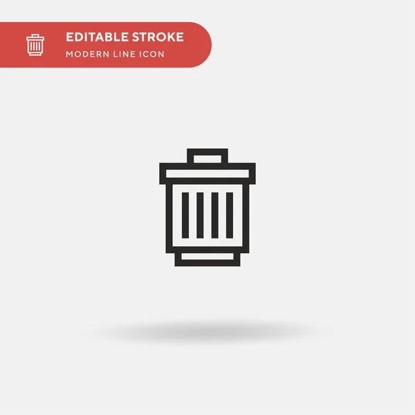 Trash Simple Vector Icon Illustration Symbol Design Template Web Mobile — Stock Vector