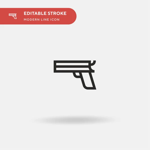 Pistola Ícone Vetorial Simples Modelo Design Símbolo Ilustração Para Elemento — Vetor de Stock