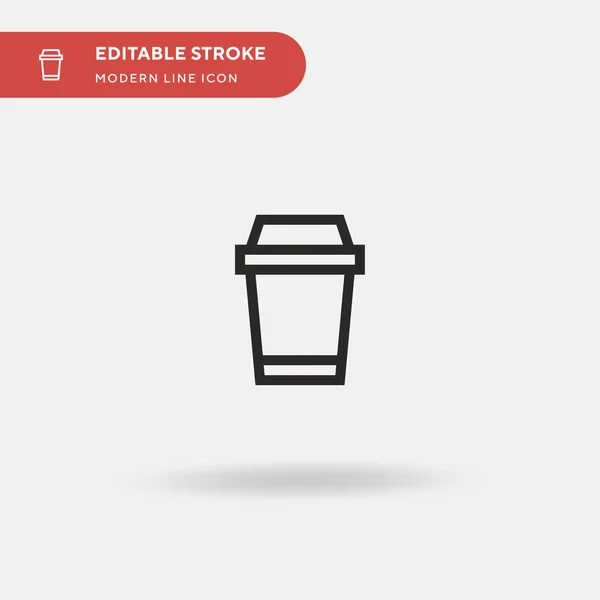 Tasse Café Icône Vectorielle Simple Modèle Conception Symbole Illustration Pour — Image vectorielle