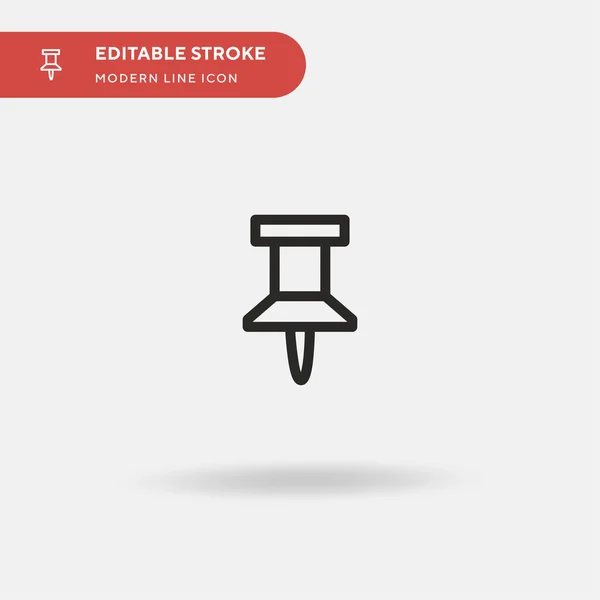 Thumbtack Ícone Vetorial Simples Modelo Design Símbolo Ilustração Para Elemento — Vetor de Stock