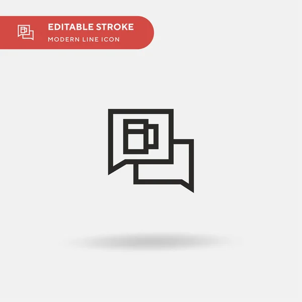 Chat Icono Vector Simple Plantilla Diseño Símbolo Ilustración Para Elemento — Vector de stock