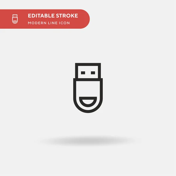 Pen Drive Ícone Vetorial Simples Modelo Design Símbolo Ilustração Para —  Vetores de Stock