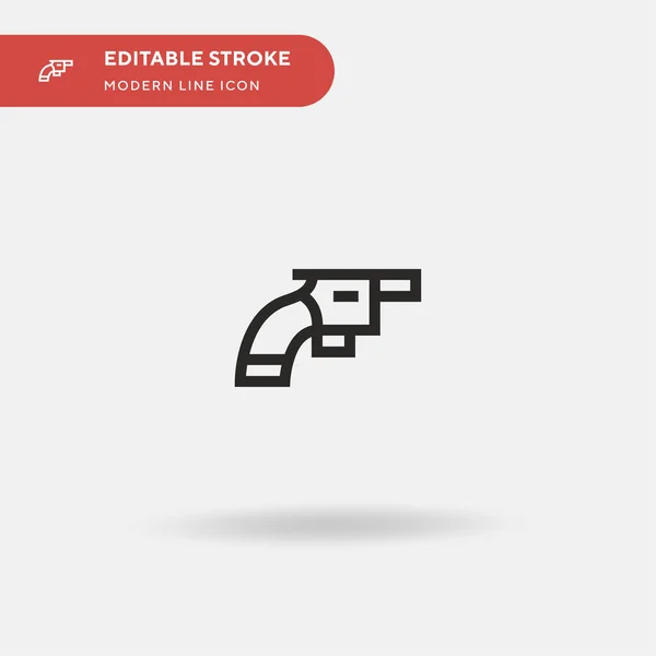 Pistola Ícone Vetorial Simples Modelo Design Símbolo Ilustração Para Elemento — Vetor de Stock