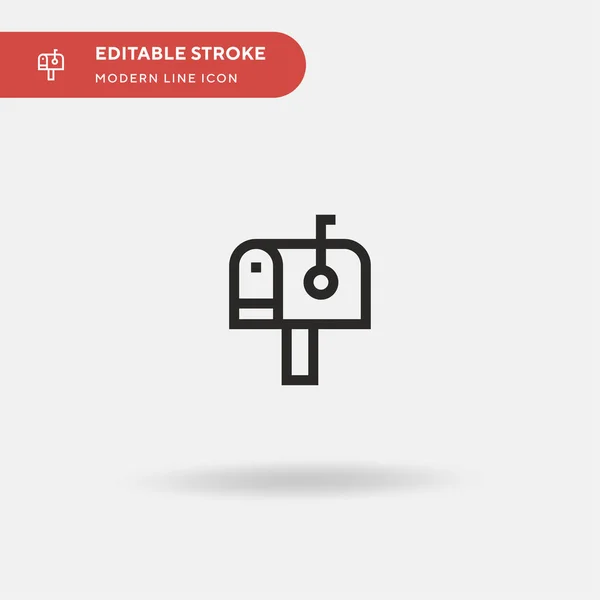 Mailbox Eenvoudig Vectoricoon Illustratie Symbool Ontwerp Sjabloon Voor Web Mobiele — Stockvector