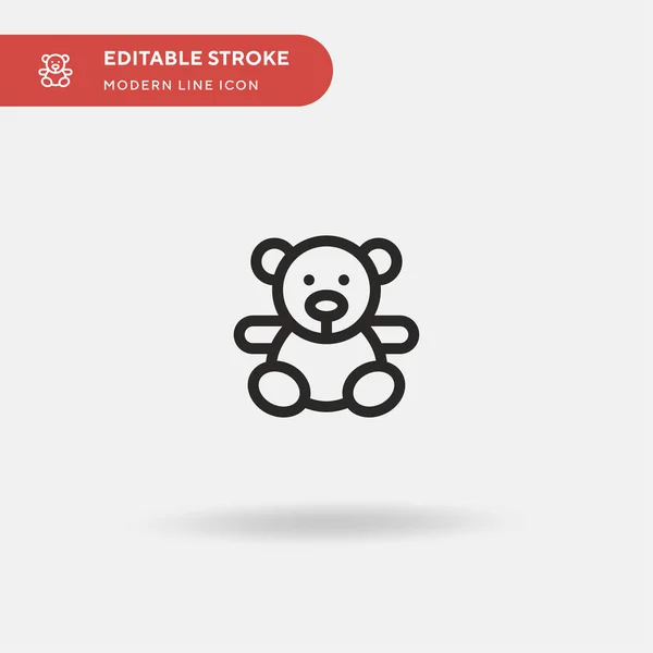 Oso Peluche Icono Vector Simple Plantilla Diseño Símbolo Ilustración Para — Vector de stock