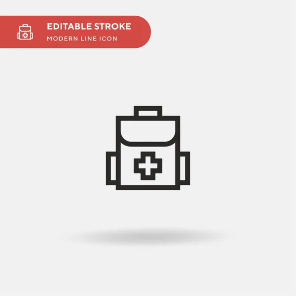 Bagpack Icono Vector Simple Plantilla Diseño Símbolo Ilustración Para Elemento — Vector de stock