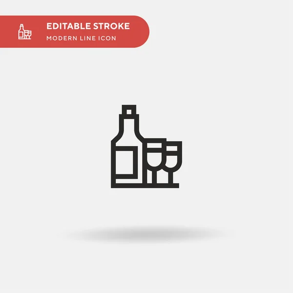 Vino Icono Vector Simple Plantilla Diseño Símbolo Ilustración Para Elemento — Archivo Imágenes Vectoriales