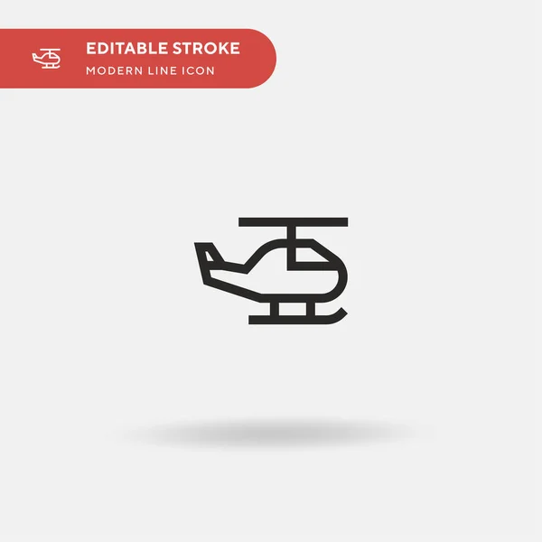 Helicóptero Icono Vector Simple Plantilla Diseño Símbolo Ilustración Para Elemento — Vector de stock