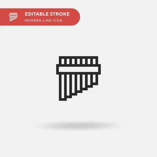 Flute Simple Vector Icon Illustration Symbol Design Template Web Mobile — Stock Vector