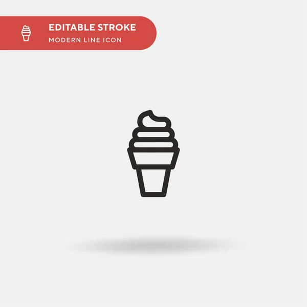 Ice Cream Cone Prosta Ikona Wektorowa Wzór Symbolu Ilustracji Dla — Wektor stockowy