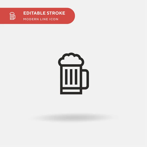 Beer Mug Simple Vector Icon Illustration Symbol Design Template Web — Stock Vector