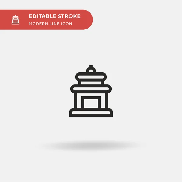 Temple Simple Vektor Ikon Illusztráció Szimbólum Design Sablon Web Mobil — Stock Vector