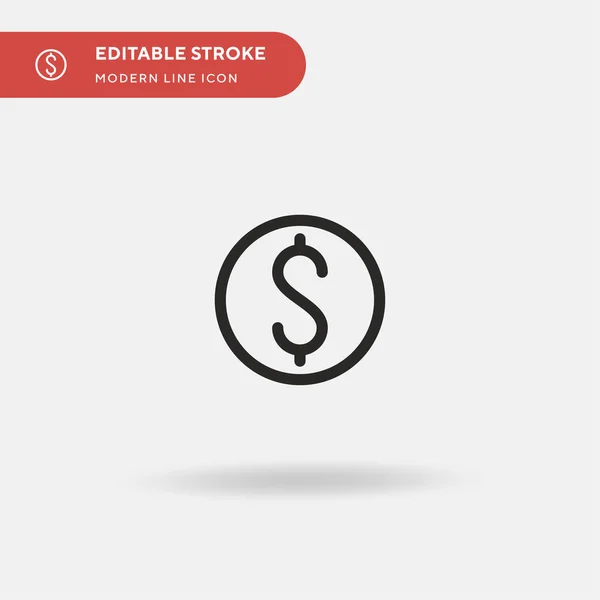 Dollar Ícone Vetorial Simples Modelo Design Símbolo Ilustração Para Elemento —  Vetores de Stock