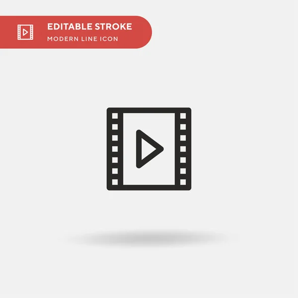 Video Player Simple Vector Icon Illustration Symbol Design Template Web — Stock Vector