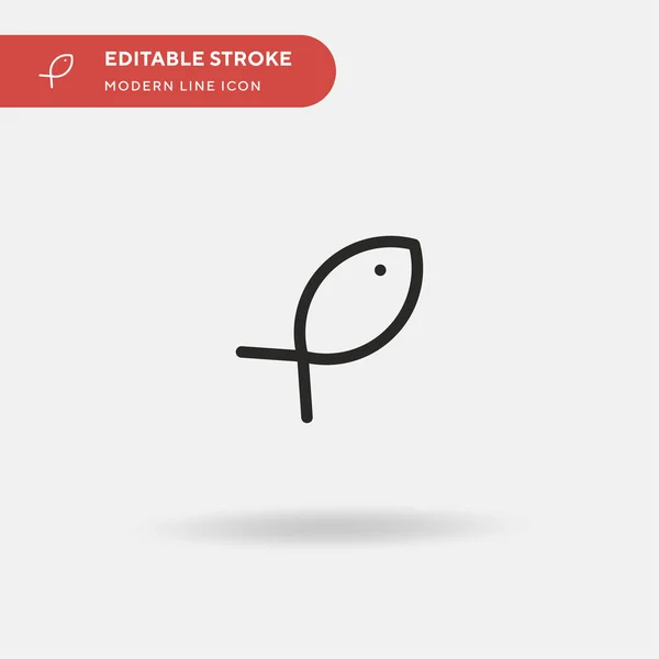 Fish Simple Vector Icon Illustration Symbol Design Template Web Mobile — Stock Vector